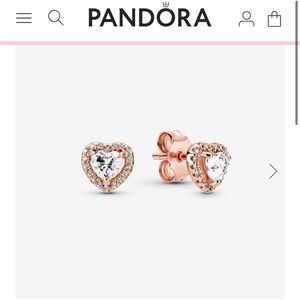 Pandora Rose Gold Sparkling Elevated Heart Stud Earrings